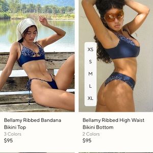 Frankie’s Bellamy Bikini Size LARGE bottoms and MEDIUM top.